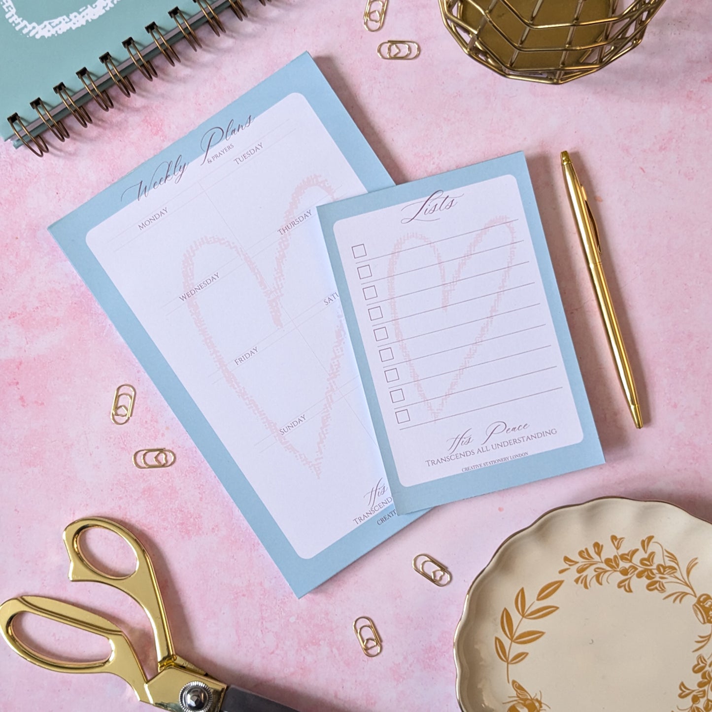 His Perfect Love Collection | A5 & A6 Stationery Pad Sets | Christian Faith Stationery