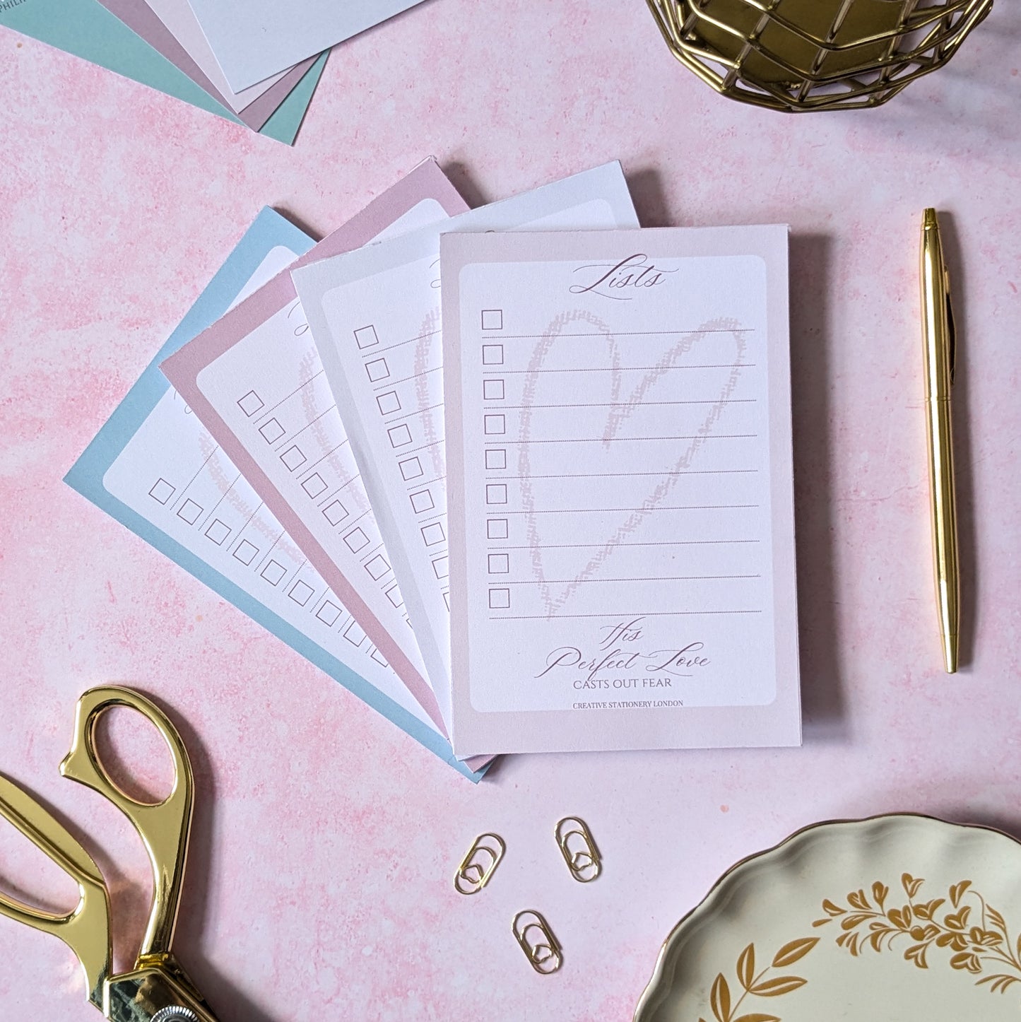 His Perfect Love Collection | A6 List Pad | Christian Faith Stationery