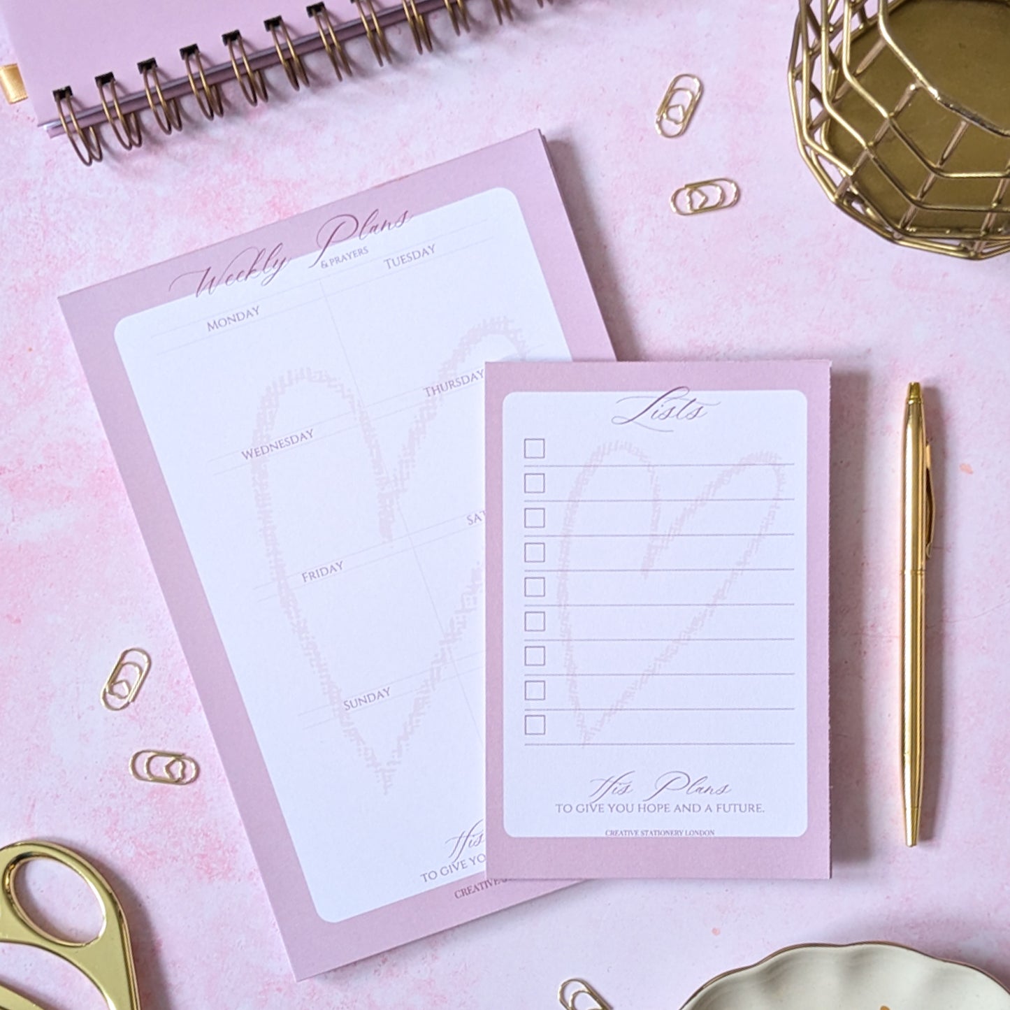 His Perfect Love Collection | A5 & A6 Stationery Pad Sets | Christian Faith Stationery