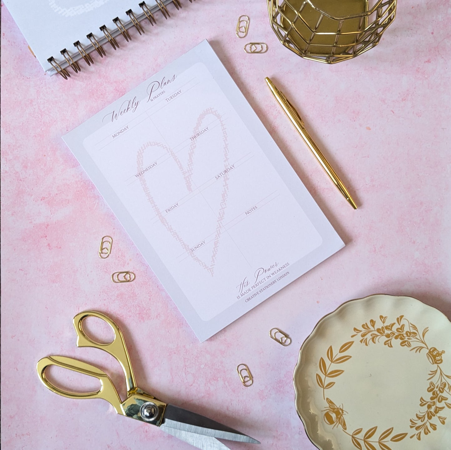 His Perfect Love Collection | A5 Weekly Pad | Christian Faith Stationery