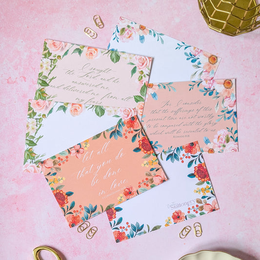 Truth in Florals Collection | Encouragement Postcards | Christian Faith Stationery