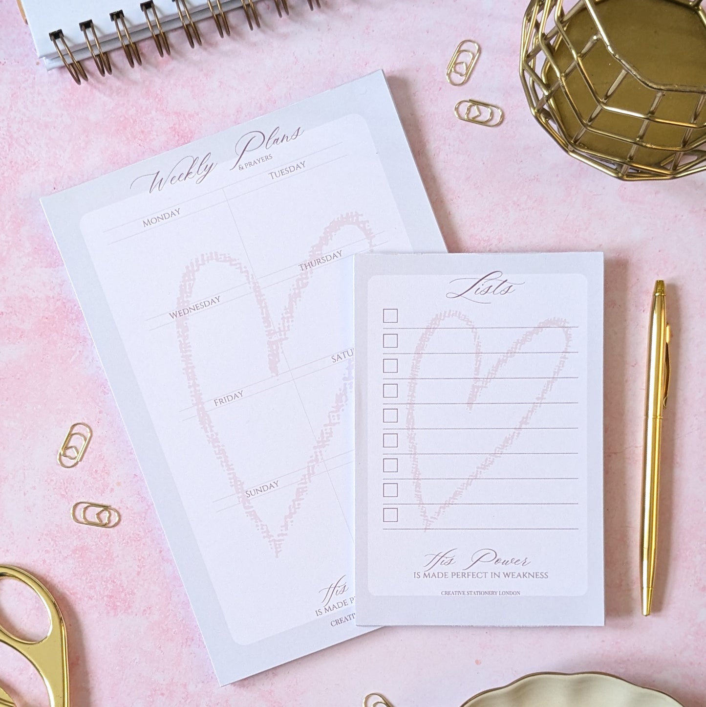 His Perfect Love Collection | A5 & A6 Stationery Pad Sets | Christian Faith Stationery